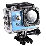 1080P Action Video Camera, 100 Feet Waterproof Camera with 90° Wide Angle Lens, 2' IPS Screen Underwater Camera with Accessories Kit, with 900mAh Battery for Photography Shooting(Blue)