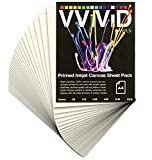 VViViD Inkjet Canvas 100% Real Printable Cotton LTR 8.5 X 11 125lbs. 340gsm 17mil x 30 Sheets