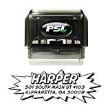 Return Address Stamp - Comic Book Superhero Self Inking Custom Stamp with Black Ink