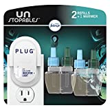 Febreze Plug in Air Fresheners, Unstopables Fresh Scent, Odor Eliminator for Strong Odor, Scented Oil Refill, 1 Warmer + 2 Oil Refills