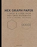 Hex Graph Paper: 1'/0.25' Multipurpose Hexagonal Graph Paper; for RPG games, Wargaming, Quilting, Patchworking & rganic Chemistry