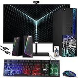 Computer Desktop PC, Intel Core i5, TechMagnet Siwa 3, 8GB RAM, 1TB HDD, New MTG 22 Inch Monitor, MTG RGB Keyboard Mouse, RGB Speaker with Webcam, WiFi, Windows 10 Professional (Renewed)
