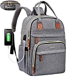 LOVEVOOK Laptop Backpack for Women & Men Unisex Travel Anti-Theft Bag Business Computer Backpacks Purse College Student Bookbag, Casual Hiking Daypack with Lock, 15.6 Inch, Grey