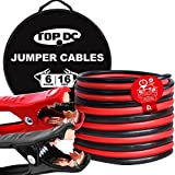 TOPDC Jumper Cables for Car Battery 16 Feet 6 Gauge -40℉ to 167℉ Heavy Duty Booster Cable with Carry Bag (6AWG x 16Ft)