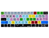 XSKN Adobe Premiere English Shortcut Silicone Keyboard Skin Cover for Touch Bar MacBook Pro 13 (A1706 A1989) & MacBook Pro 15 (A1707 A1990), US EU Layout