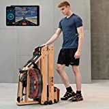 SNODE Wood Water Rowing Machine with Bluetooth, Foldable Rowing Machine Water Resistance for Home Use with LCD Monitor, Wood Indoor Rower, Soft Seat, Home Fitness Workout