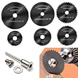 6 Pcs Rotary Drill Saw Blades, Steel Saw Disc Wheel Cutting Blades with 1/8' Straight Shank Mandrel for Dremel Drills Rotary Tools(Power Tools are not Included)