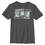 Disney Frozen 2 Courage Woodcut Boy's Crew Tee, Charcoal Heather, Medium