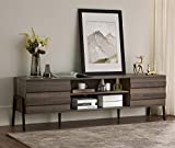 Mid-Century Modern TV Stand for 75 Inch TV Entertainment Center, Wood TV Console Media Table with 4 Storage for Living Room Bedroom, Espresso 70 inch