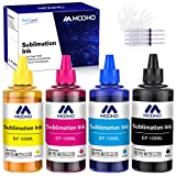 MOOHO Sublimation Ink Refilled Bottles for C88 C88+ WF7710 ET2720 ET2750 ET15000 ET2760 ET4700 Inkjet Printers Heat Press Transfer on Mug T-Shirt Throw Pillow (Black Cyan Yellow Magenta,4 Pack)