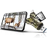 Trail Camera Viewer SD Card Reader,4 in 1 SD and Micro SD Memory Card Reader Compatible with iPhone/ipad ,Trail Camera SD Card Viewer to View Hunting Game Camera Photos or Videos on Smartphone