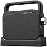 Coby Wireless Digital Hearing Amplifier TV Audio Speaker for Hard of Hearing - Portable TV Listening Assistance Bluetooth Speaker for Seniors, Elderly, and Hearing Impaired with Voice Highlighting,Black,CSTV130