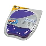 Fellowes 91441 Gel Crystals Mouse Pad w/Wrist Rest, Rubber Back, 7 15/16 x 9-1/4, Purple
