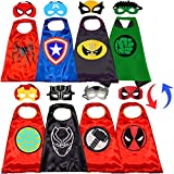 Superhero Capes and Masks for Kids Halloween Cosplay Double Side Capes Superhero Toy Kids Best Gifts Yellow