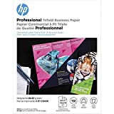 HP Professional Tri-fold Business Paper, Glossy, 8.5x11 in, 48 lb, 150 sheets, works with inkjet, PageWide, laser printers (4WN12A)