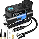 Tire Inflator Portable Air Compressor: 12V DC Auto Air Pump for Car Tires - 150PSI Super Fast Inflating Digital Tire Inflator with Preset Pressure for Bike Motorcycle and Other Inflatables