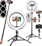 Selfie Ring Light, LED Light Ring with Stand, Circle Light for Makeup/Live Stream, Desktop Camera LED Ringlight with Tripod and Phone Holder Ring Lights for Photography/YouTube/Video Recording/Vlogs