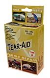 TEAR-AID Fabric Repair Kit, Type A Clear Patch for Canvas, Fiberglass, Leather, Polyester, Nylon & More, Gold Box, Single Pack