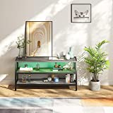 Bestier Gaming TV Stand with LED Lights, Entertainment Center Small TV Stand for 50 Inch TV, Small Spaces Game Console Shelf 20 Light Modes for Living Room, Gaming Bedroom, 45 Inch Dark Gray