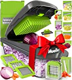 Mueller Pro-Series 10-in-1, 8 Blade Vegetable Slicer, Onion Mincer Chopper, Vegetable Chopper, Cutter, Dicer, Egg Slicer with Container