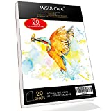 MISULOVE 6.1X8.7' Watercolor Paper Pad, Cold-Pressed, Acid-Free, Ideal for Watercolor Painting and Wet Media, Textured Paper Great and Sketchbook, Art Paper for Kid, 20 White Sheets (140lb/300gsm)