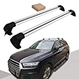 Snailfly Crossbars Fit for 2016-2022 Audi Q7 Lockable Silver Roof Rack Cross Bars Luggage Carrier