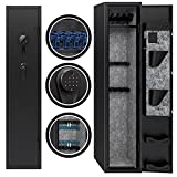 KAER Large Rifle Gun Safe, Electronic Biometric Steel Safe, with Digital Keypad/Lock/Removable Shelf for 4-5 Standing Shotgun Handgun Ammo Firearms Pistols,11.8' x11' x 54.3'