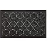 GRIP MASTER Durable Tough Natural Rubber Doormats, 29x17 Size, Waterproof Boots Scraper Mats, Commercial Heavy Duty Indoor Outdoor Door Mat for Winter Snow, Low-Profile Easy Clean, Gray Quatrefoil