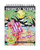 ColorIt Colorful Tropical Scenes Adult Coloring Book - 50 Single-Sided Designs, Thick Smooth Paper, Lay Flat Hardback Covers, Spiral Bound, USA Printed, Tropical Pages to Color