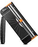 Firbon A4 Paper Cutter 12 Inch Titanium Paper Trimmer Scrapbooking Tool with Automatic Security Safeguard and Side Ruler for Craft Paper, Coupon, Label and Cardstock (Black)