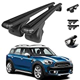 Roof Rack Cross Bars Luggage Carrier Black 2 Pcs Compatible with Mini Cooper Countryman F60 2017-2022 | Aluminum Black Cargo Carrier Rooftop Luggage Crossbars