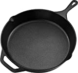 Utopia Kitchen 12.5 Inch Pre-Seasoned Cast iron Skillet - Frying Pan - Safe Grill Cookware for indoor & Outdoor Use - Chef's Pan - Cast Iron Pan (Black)