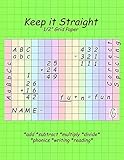 Math Notebook, grid paper pad, ADHD Learning Resources, Autism Learning Materials, 90 Pages, Keep it Straight, 8.5” x 11” graph paper, elementary, 1/2 ' Squared Notebook