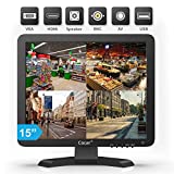 15' CCTV BNC Monitor VGA HDMI AV, 4:3 HD Display LCD Security Screen with USB Drive Player for Surveillance Camera STB PC 1024x768 Resolution Built-in Speaker Audio in/Out