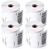 LotFancy 4x6 Thermal Labels, 4 Rolls Shipping Labels (250 Labels/Roll), 1' Core, Perforated White Mailing Postage Label Compatible with Zebra 2844 ZP-450 ZP-500 ZP-505