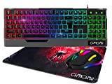 CHONCHOW Gaming Keyboard and Mouse,Mouse and Keyboard Wired Computer Keyboards&Mouse 6buttons 3200DPI&Gaming Mousepad for PC PS4 Xbox Laptop,Work/Game