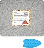 13.5x17 Wool Pressing Mat for Quilting,100% Wool Ironing Mat for Quilters,Large Felt Ironing Mat w Iron pad,Affordable Wool Quilting Pressing Mat for Ironing Board,Pressing & Ironing by Wool Felt Pad