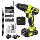 Cordless Drill - SnapFresh 20V Cordless Drill with Battery and Charger, Power Drill Set with 2 Variable Speed, 21+1 Torque Setting, Lightweight, LED, 43pcs Drill Bits, Impact Drill Set for Home, DIY