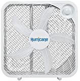 Hurricane Box Fan - 20 Inch, Classic Series, Floor Fan with 3 Energy Efficient Speed Settings, Compact Design, Lightweight - ETL Listed, White