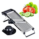 Mandoline Slicer by Simplify Fresh - Premium Stainless Steel Metal, Adjustable Vegetable Cutter Blade, Cut-Resistant Gloves - Safe Handheld Chopper Makes Easy Thin or Thick Veggies & Julienne
