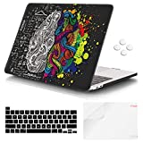 iCasso MacBook Pro 13 inch Case 2020 Release A2338 /A2251/A2289, Plastic Hard Shell Case & Keyboard Cover & Screen Protector Only Compatible Newest MacBook Pro 13'' with Touch Bar (Black Brain)