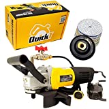 QuickZ SPW702A Concrete Countertop Wet Polisher Variable Speed Grinder Sander Granite Stone Polisher Polishing Fabrication Tools Kit - 4' Diamond Polishing Pads for Concrete Granite Marble Tile Polish