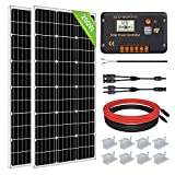 ECO-WORTHY 200 Watts 12 Volt/24 Volt Solar Panel Kit with High Efficiency Monocrystalline Solar Panel and 30A PWM Charge Controller for RV, Camper, Vehicle, Caravan and Other Off Grid Applications