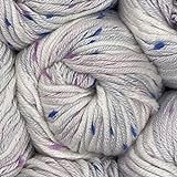 KnitPal Tweed Twinkles Baby Speckled Yarn for Knit and Crochet Blankets, 8 skeins, 696 yards/400 Grams, Light Worsted #3 (Powder White)