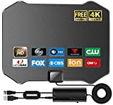 2022 Upgraded TV Antenna Digital HD Indoor - Smart Antenna Long 450+ Miles Range - Powerful Amplifier Support 8K 4K 1080p All TV's VHF UHF Outdoor Signal Booster 360°Signal Reception - 20ft Cable