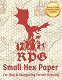RPG Small Hex Paper For Map & Wargaming Terrain Drawing: 5 in 1 Inch Hexagonal Grid Paper For Role Playing Table Top & War Games With SMALL Hexagons | ... Design Cover With 1 Bonus Character Sheet |