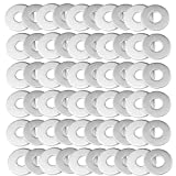 Pinhoollgo 100 Pieces Metal Stamping Blanks,Aluminum Flat Washers Silver Round Washers,Round Stamping Tags with Center Hole for Bracelet DIY Craft Jewelry Making,Screw Fastening (10 x22 x1 mm)