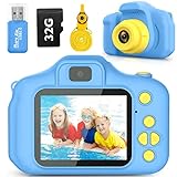 Desuccus Kids Camera Toddler Toys Christmas Birthday Gifts for Boys and Girls Kids Toys 3-9 Year Old HD Video Digital Video Camera for Toddler 5 Puzzle Games with 32GB SD Card (Blue)