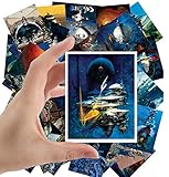 Large Stickers (24 pcs 2.5'x3.5') Vintage SciFi Space Battles Aliens Comic Art John Conrad Berkey