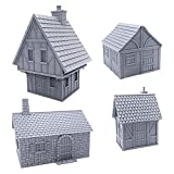 Cottage Bundle, Terrain Scenery for Tabletop 28mm Miniatures Wargame, 3D Printed and Paintable, EnderToys